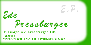ede pressburger business card